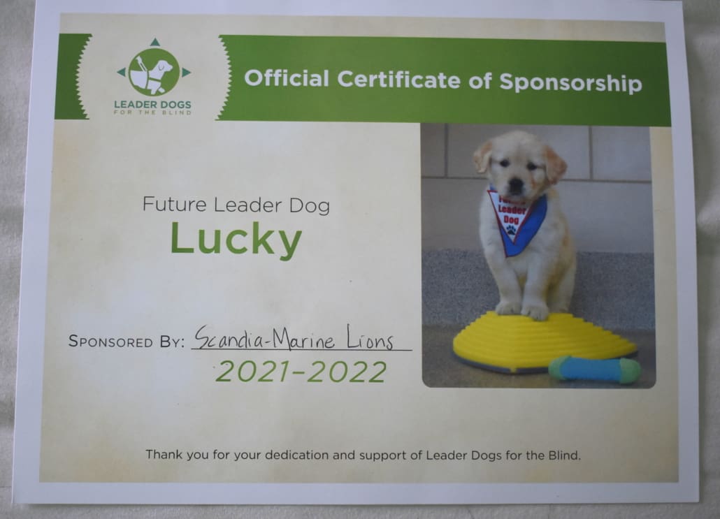 Sponsor Leader Dogs ScandiaMarine Lions Club